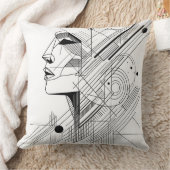 Abstract Geometric Face Kissen (Decke)