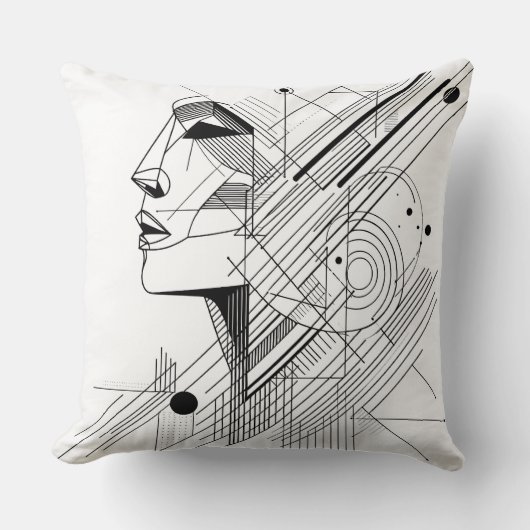 Abstract Geometric Face Kissen (Vorderseite)
