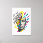 Abstract Geometric Face Modern Wall Art Leinwanddruck (Vorderseite)