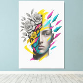 Abstract Geometric Face Modern Wall Art Leinwanddruck (Insitu (Holzboden))