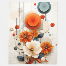 Abstract Geometric Floral Fleecedecke