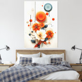 Abstract Geometric Floral Leinwanddruck (Insitu (Schlafzimmer))