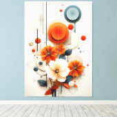 Abstract Geometric Floral Leinwanddruck (Insitu (Holzboden))