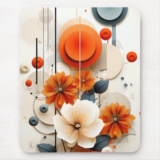 Abstract Geometric Floral Mousepad (Vorne)