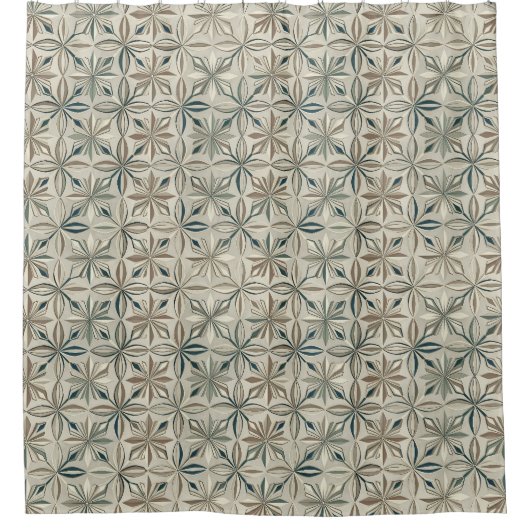 Abstract Geometric Floral Pattern Duschvorhang (Vorderseite)