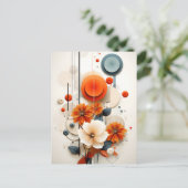 Abstract Geometric Floral Postkarte (Stehend Vorderseite)