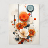 Abstract Geometric Floral Postkarte (Vorderseite)