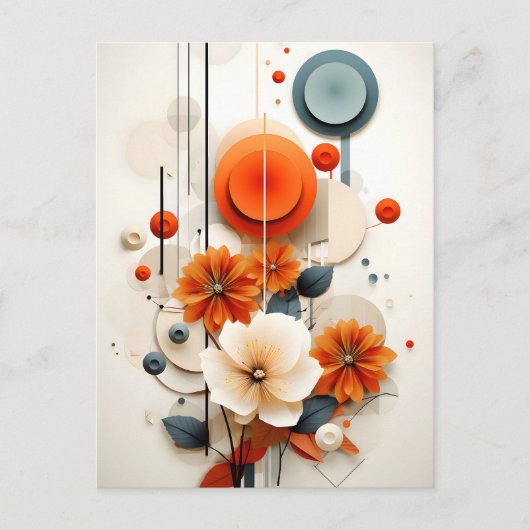 Abstract Geometric Floral Postkarte (Vorderseite)