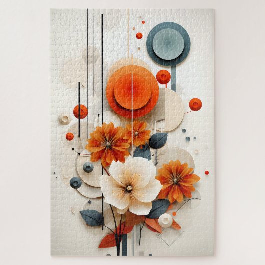 Abstract Geometric Floral Puzzle (Vertikal)