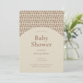 Abstract + Geometric Gender Neutral Brown Beige Einladung (Stehend Vorderseite)