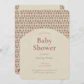 Abstract + Geometric Gender Neutral Brown Beige Einladung (Vorne/Hinten)