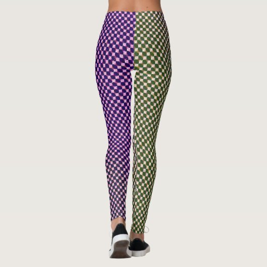 Abstract Geometric Gradient Checker Pattern 1278 Leggings (Rückseite)