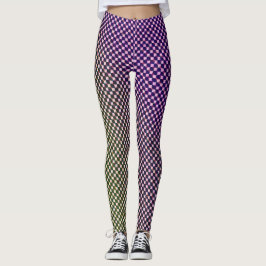 Abstract Geometric Gradient Checker Pattern 1278 Leggings