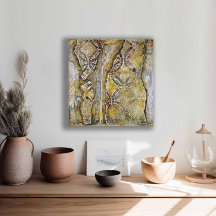Abstract Geometric Grey & Yellow