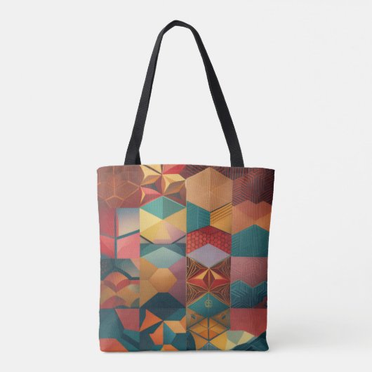 Abstract Geometric Hexagon Pattern Tasche (Rückseite)
