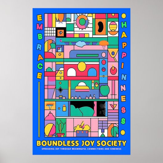 Abstract Geometric Joy Poster Vibrant Modern Wall (Vorne)