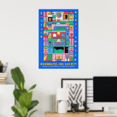 Abstract Geometric Joy Poster Vibrant Modern Wall (Heimbüro)