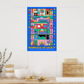 Abstract Geometric Joy Poster Vibrant Modern Wall (Küche)