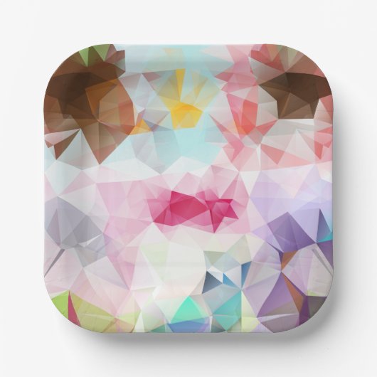Abstract Geometric Low Poly Mosaic Pappteller (Vorderseite)