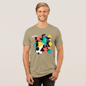 Abstract Geometric Memphis Style 80s Retro Pattern Tri-Blend Shirt (Vorderseite voll)