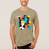 Abstract Geometric Memphis Style 80s Retro Pattern Tri-Blend Shirt (Vorderseite)