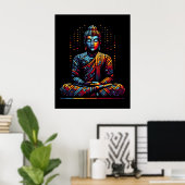 Abstract Geometric Modern Art | Gautama Buddha Poster (Heimbüro)