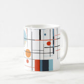 Abstract Geometric Modern Minimalist Lines Kaffeetasse (VorderseiteRechts)