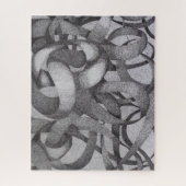 Abstract Geometric Monochrome Black White Ribbons Puzzle (Vertikal)