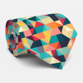 Abstract Geometric Multi-Color Custom Necktie Krawatte (Gerollt)