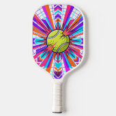 Abstract Geometric Padel Ball Sports Illustration Pickleball Schläger (Rückseite)