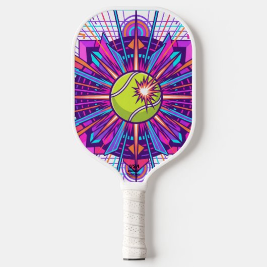 Abstract Geometric Padel Ball Sports Illustration Pickleball Schläger (Vorderseite)