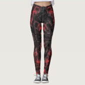 Abstract Geometric Pattern | Black and Red Leggings (Vorderseite)