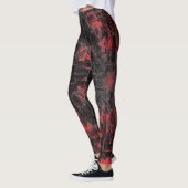 Abstract Geometric Pattern | Black and Red Leggings (Links)