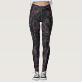 Abstract Geometric Pattern | Black and Wine Leggings (Vorderseite)