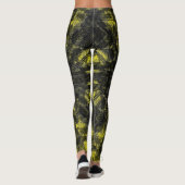 Abstract Geometric Pattern | Black and Yellow Leggings (Rückseite)