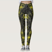 Abstract Geometric Pattern | Black and Yellow Leggings (Vorderseite)