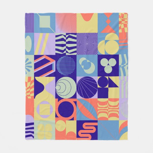 Abstract geometric pattern made with simple shapes fleecedecke (Vorderseite)