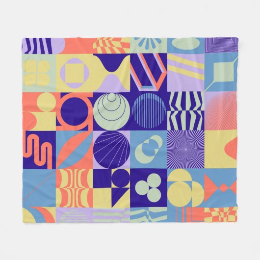 Abstract geometric pattern made with simple shapes fleecedecke (Vorderseite (Horizontal))