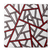 Abstract geometric pattern - red, black and white. fliese (Vorderseite)
