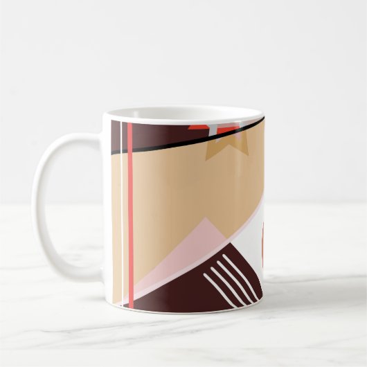 Abstract geometric pattern, silk scarf shawl desi kaffeetasse (Links)