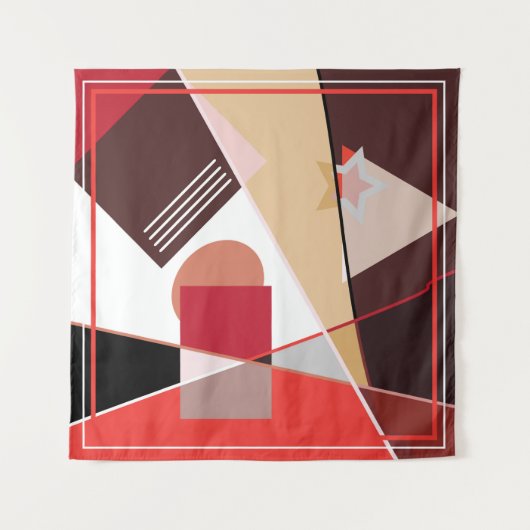 Abstract geometric pattern,  silk scarf shawl desi wandteppich (Vorderseite (Horizontal))