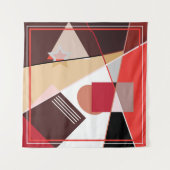 Abstract geometric pattern,  silk scarf shawl desi wandteppich (Vorderseite)