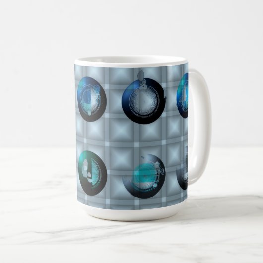 Abstract Geometric Pattern Wall clock  Kaffeetasse (VorderseiteRechts)