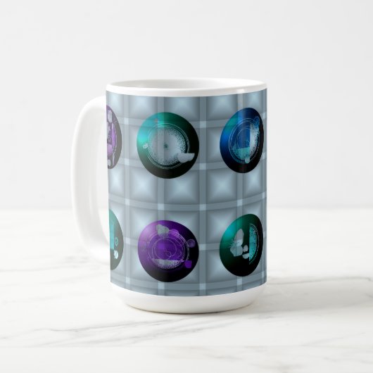 Abstract Geometric Pattern Wall clock  Kaffeetasse (Vorderseite Links)