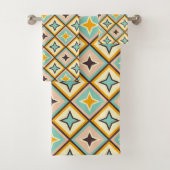 Abstract geometric pattern with diamond shapes badhandtuch set (Insitu)