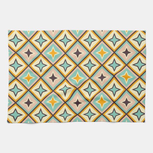 Abstract geometric pattern with diamond shapes geschirrtuch (Horizontal)