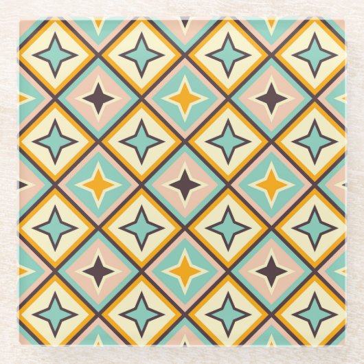 Abstract geometric pattern with diamond shapes glasuntersetzer (Vorderseite)