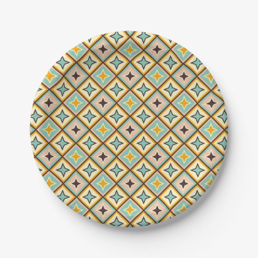 Abstract geometric pattern with diamond shapes pappteller (Vorderseite)