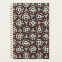 Abstract geometric pattern with layered pentagons 