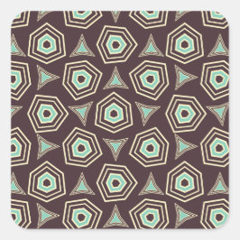 Abstract geometric pattern with layered pentagons  quadratischer aufkleber